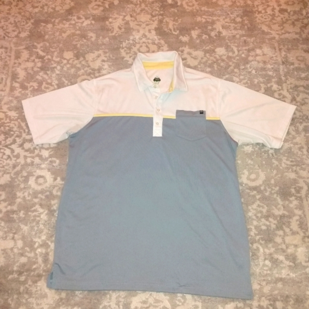 Bolle Golf Mens XL Gray White polo golf Shirt